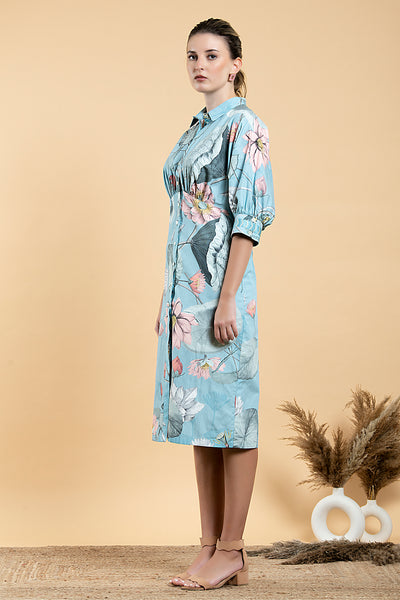 Nelumbo Fitted Shirt Dress