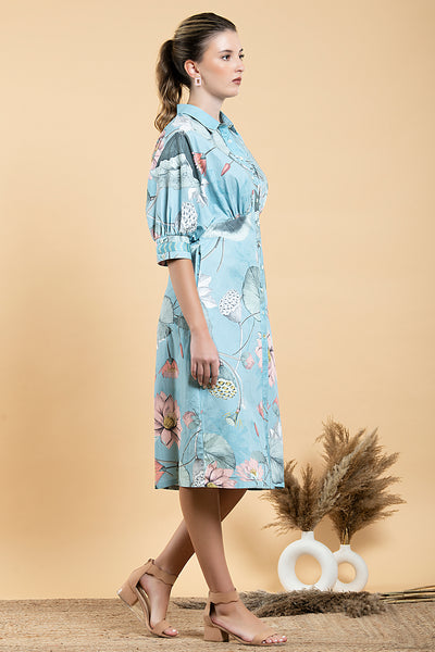 Nelumbo Fitted Shirt Dress