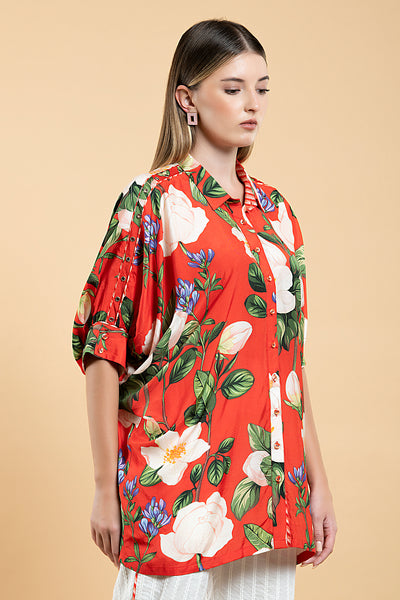 Wild Rose Short Kaftan Shirt