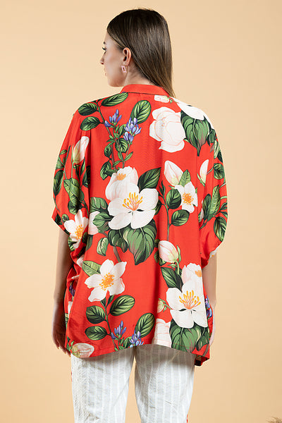 Wild Rose Short Kaftan Shirt