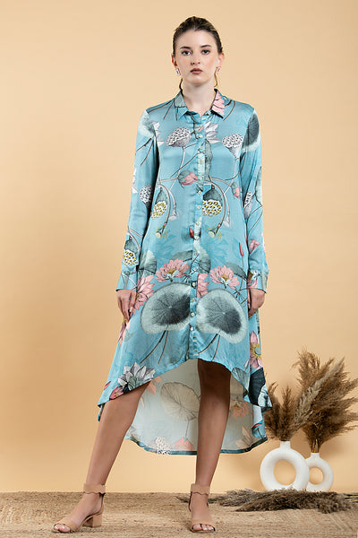 Nelumbo Asymetrical Shirt Dress